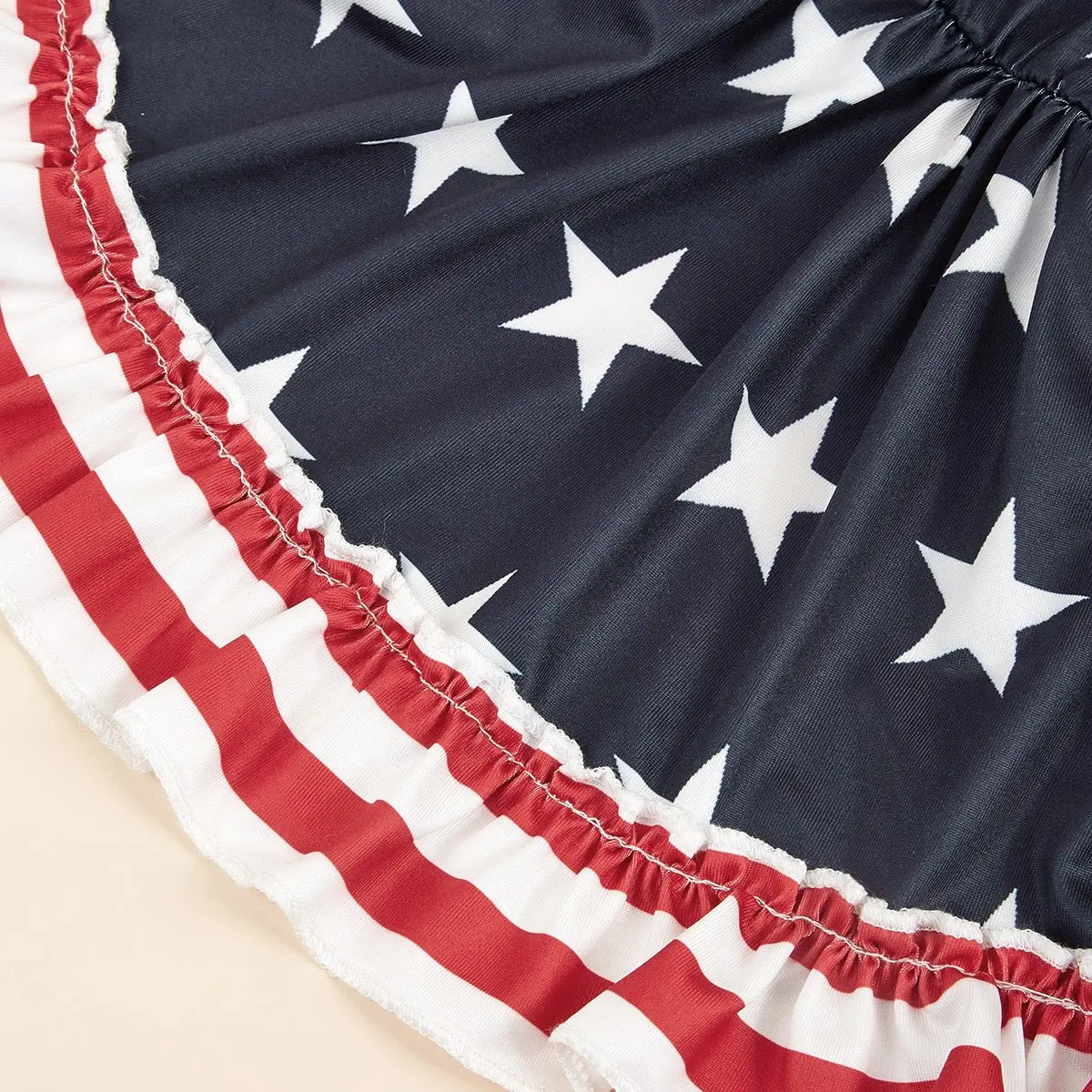 Striped Dress Shirt Cute Bowknot Sundress American Flag Stars Printed Princess Summer Puppy Apparel Clothes with Ruffles for Small Dogs Cats Puppy Independence Day Clothing Costumes Outfits