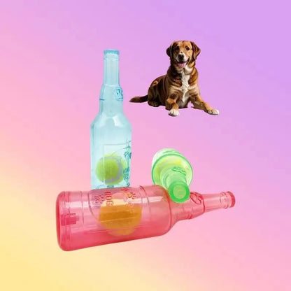 Pet Toy Dog Bite-Resistant Squeaky Tennis Ball Bottle for Self-Entertainment, Boredom Relief, Durable Chew Toy, Interactive Dog Toy